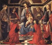 Sandro Botticelli The Madonna and Child Enthroned,with SS.Mary Magdalen,Catherine of Alexandria,John the Baptist,Francis,and Cosmas and Damian Spain oil painting artist